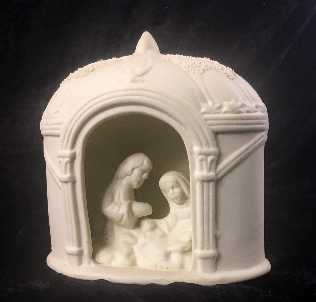 Gorgeous White Porcelain Nativity Detailed Matte and - Etsy