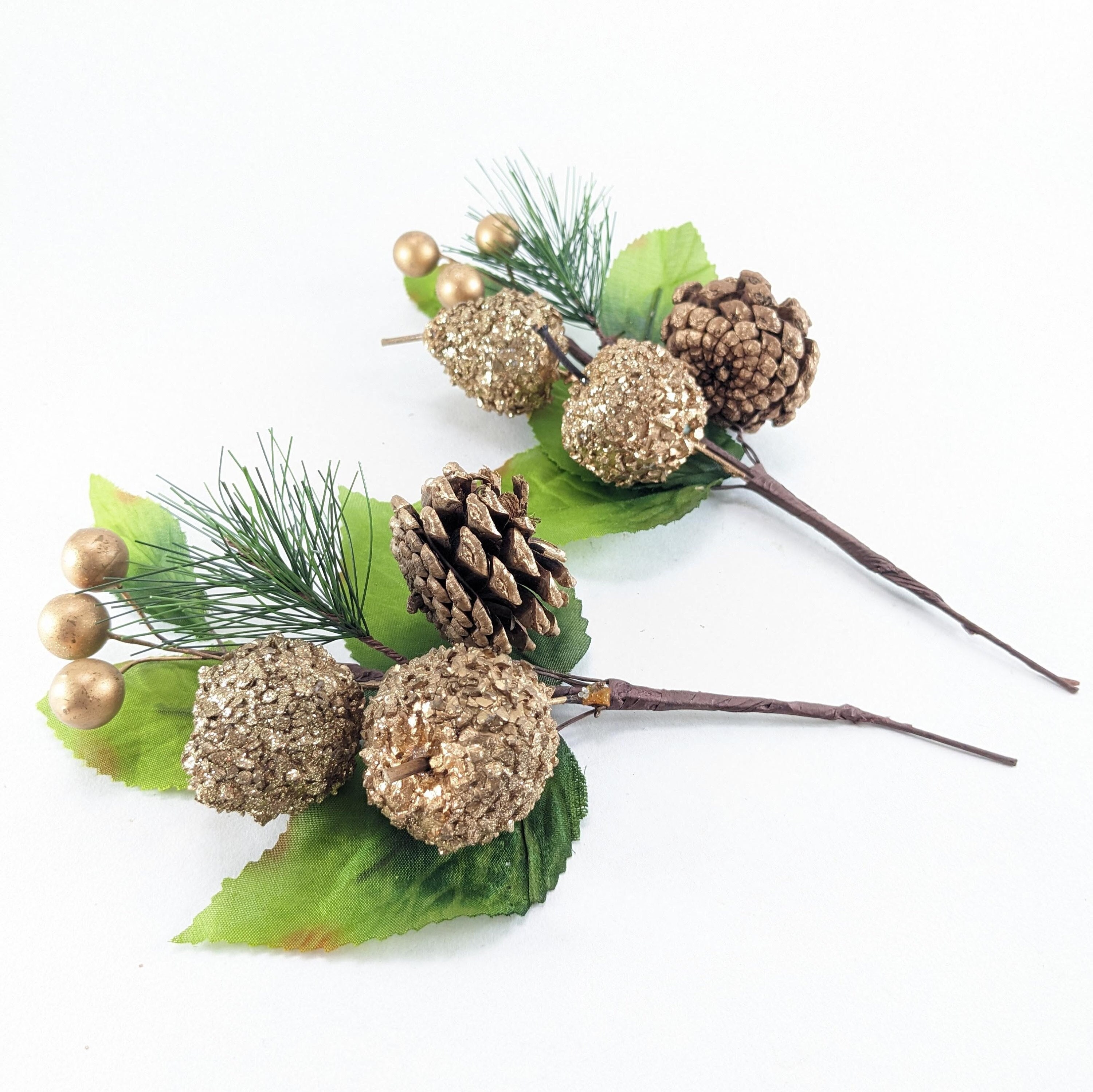 2 Sizes Rustic and Realistic Snow Covered Frosty Faux Pinecone