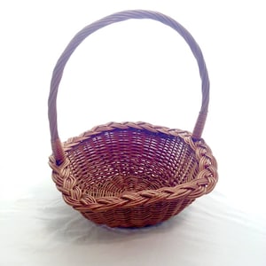 vintage wicker basket, Easter basket, flower girl wedding basket; Christmas coworker teacher gift idea