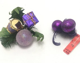 Glittery Purple Pick(s) - Sold Individually to Suit Your Needs Christmas Spray Gift Wrapping Cluster Millinery Supplies Wreath Accent