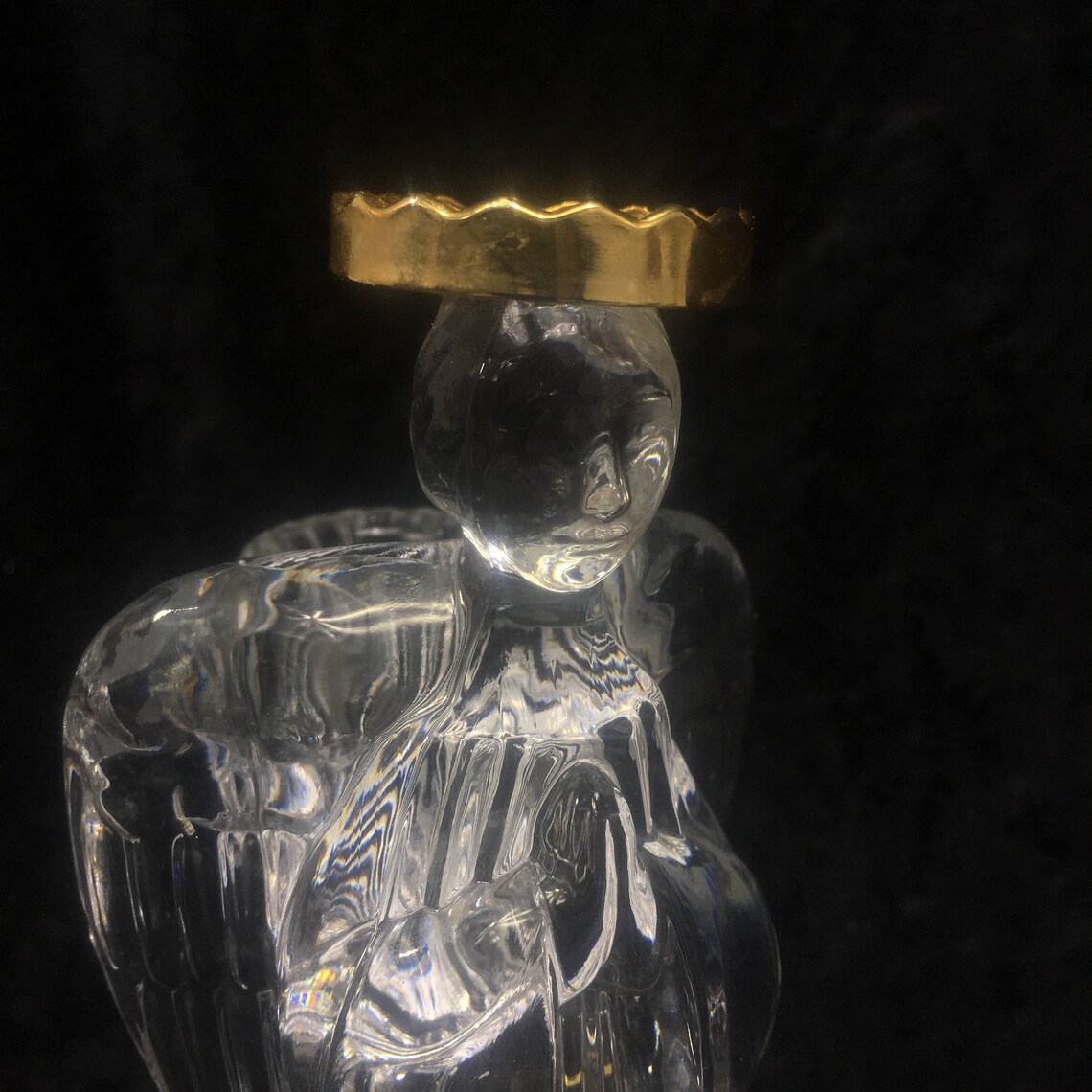 Stunning 24 Lead Crystal Glass Angel Candle Holder With Etsy