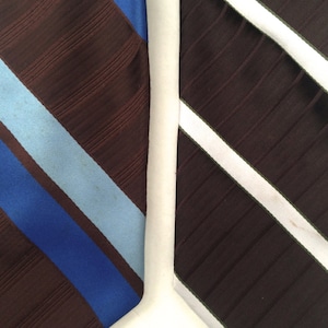 retro striped brown, blue and white neck tie duo Leonardo Straubridge Clothier style and funk to any wardrobe collection image 4