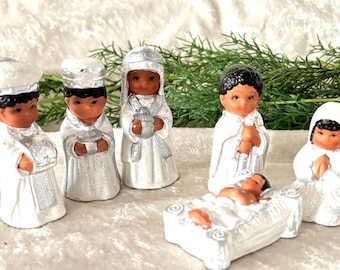 Vintage Ceramic Nativity Set: Giftco Holy Family Figurines