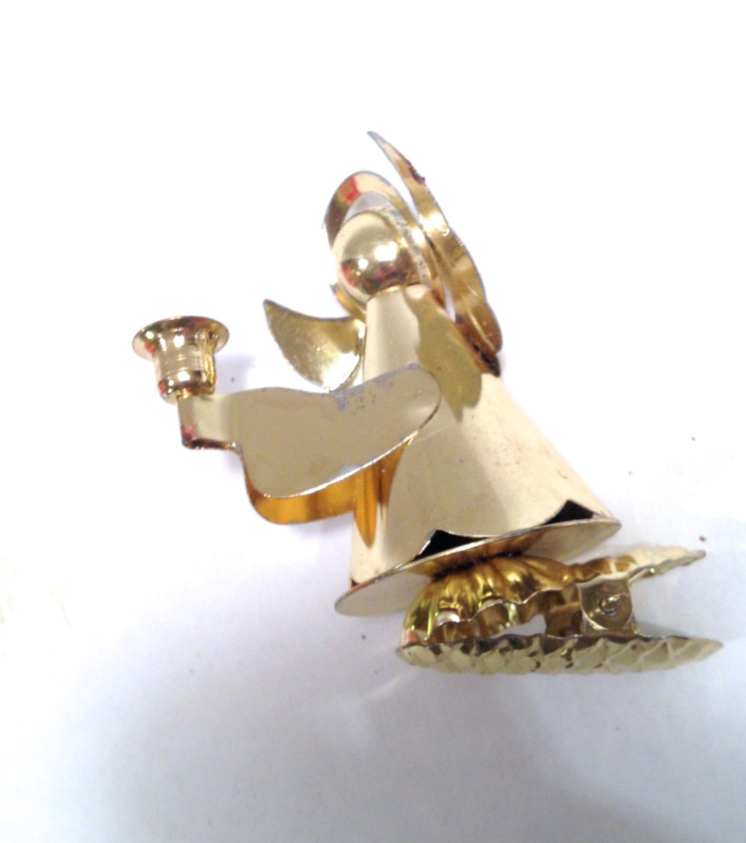 Brass Gold Clip on Candle Holder Christmas Angel Ornament Etsy