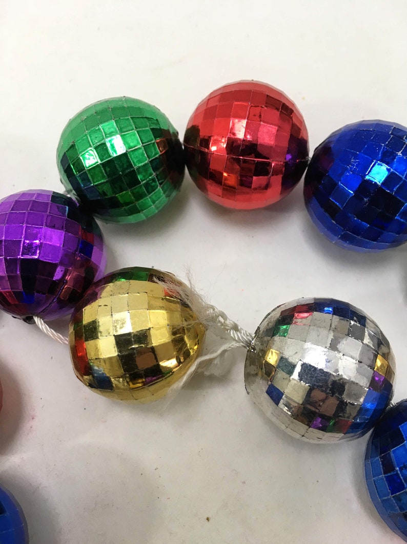 35 mini disco ball beads/ornaments as a garland unbreakable Etsy
