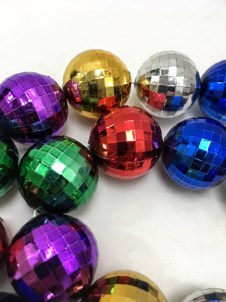 35 mini disco ball beads/ornaments as a garland unbreakable Etsy