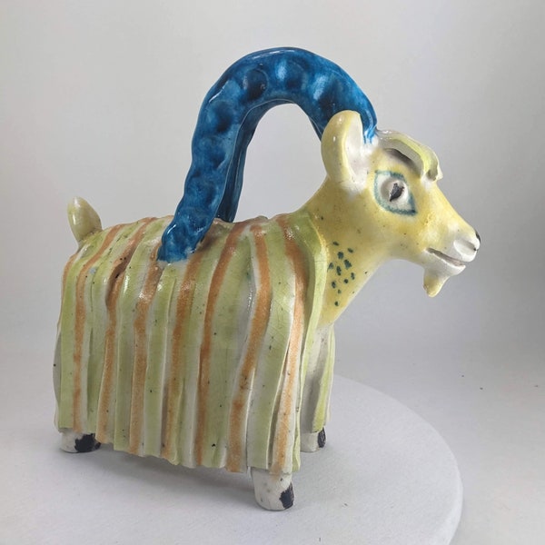 Guido Gambone Glazed Ceramic Goat, Rare and Hard to Find Collectible Art, Italian Mid Century Sculpture, Ready for Restoration or Use as Is