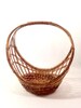 large basket with tall handle; mid century modern; 11 1/2' by 7' and stands 12' tall. 