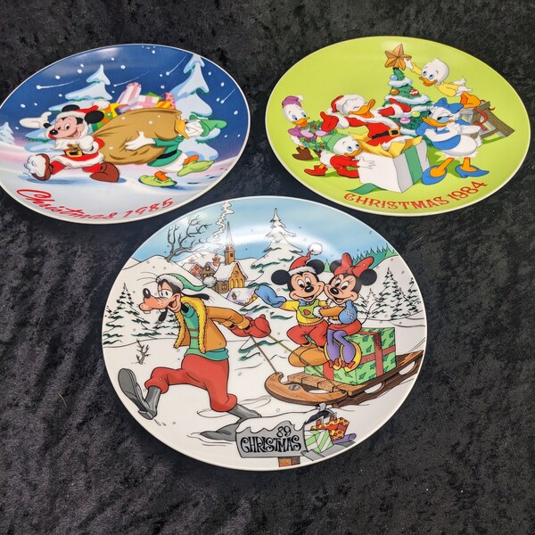 Mickey Mouse Christmas Plate Etsy