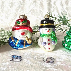Vintage Blown Glass Snowman Ornament: Sparkly Holiday Decor