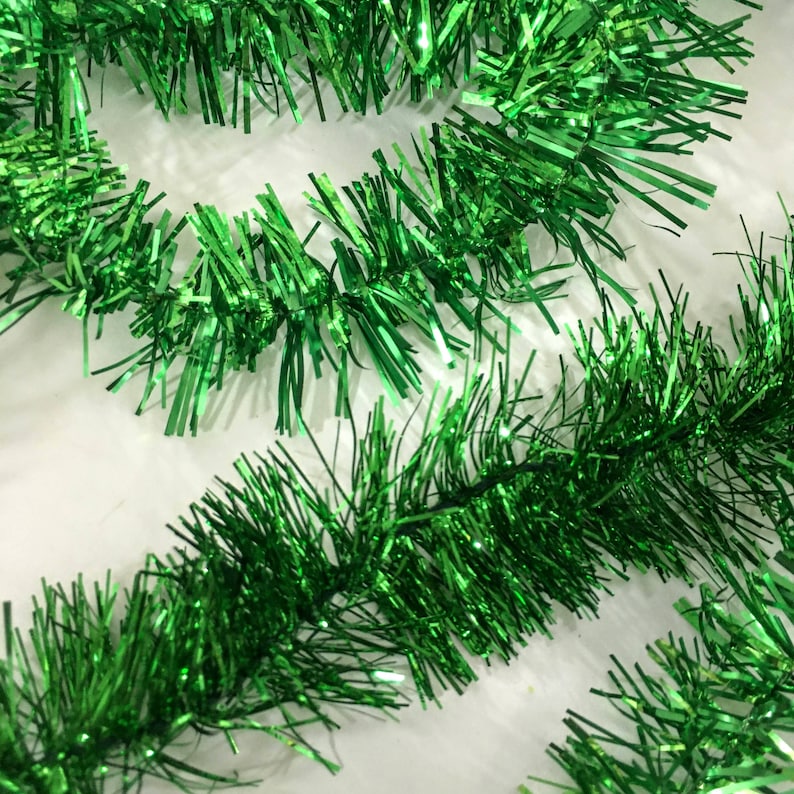 73' metallic green tinsel garlands Christmas tree Etsy