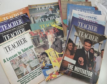 Large Format Teacher Magazines w/ Education Thinking of the 1990's     and/or Ephemera for Junk Journaling Scrapbooking - Sold Individually