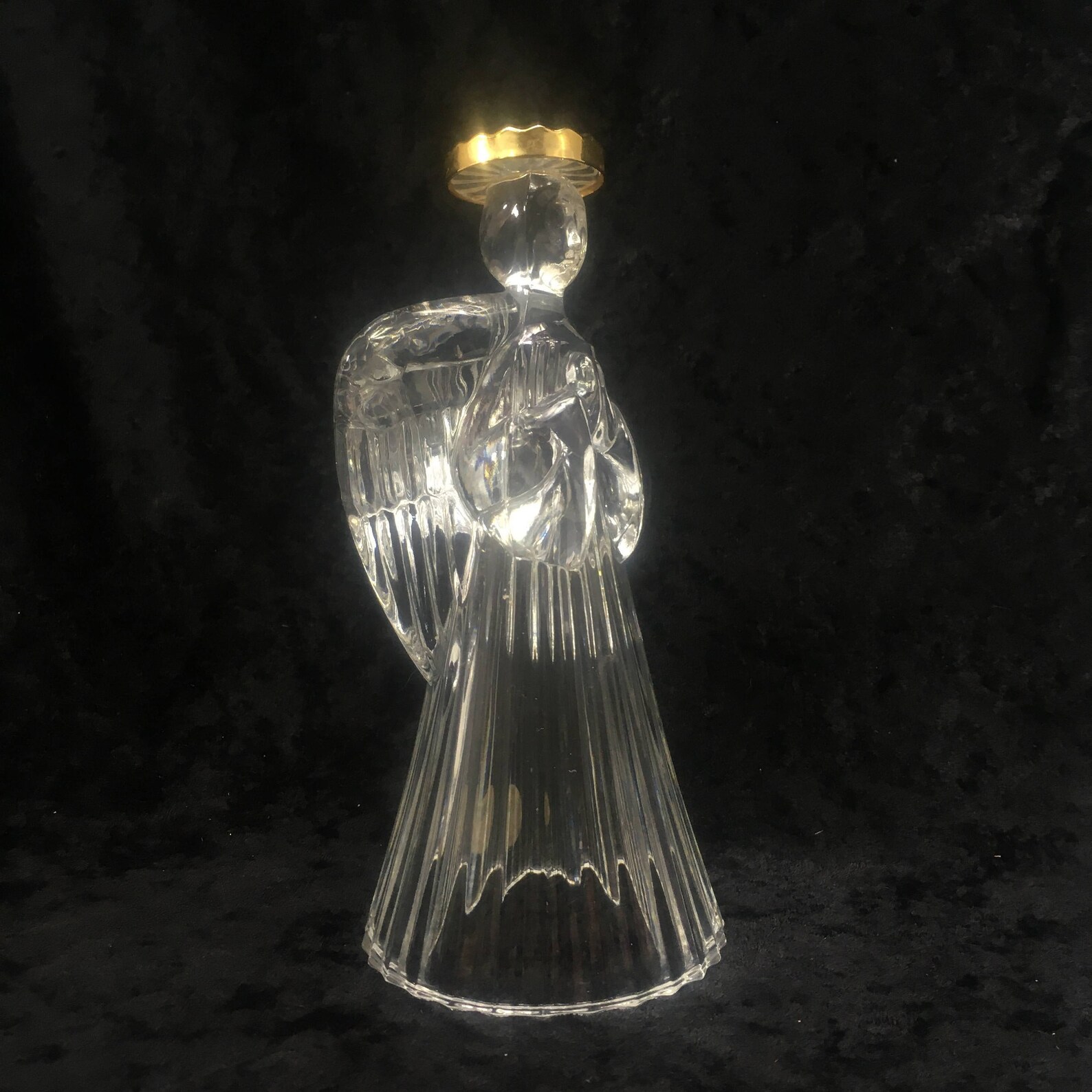 Stunning 24 Lead Crystal Glass Angel Candle Holder With Etsy