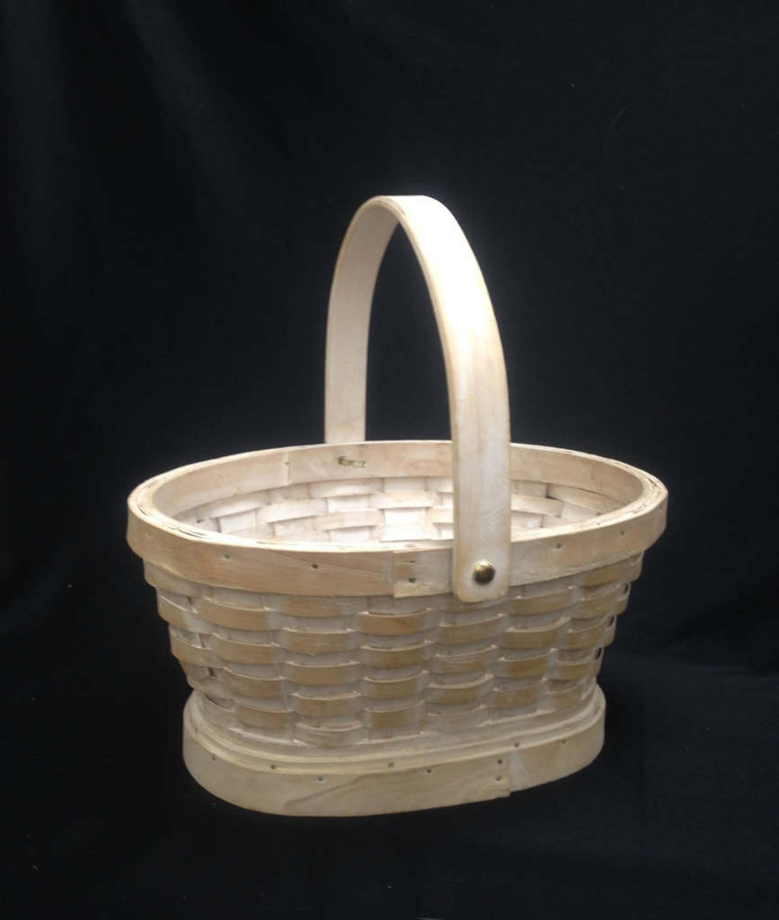 White Washed Wicker Basket Garden Basket White Wedding Etsy