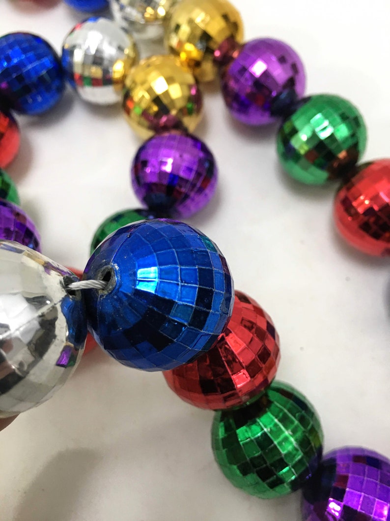 35 mini disco ball beads/ornaments as a garland unbreakable Etsy
