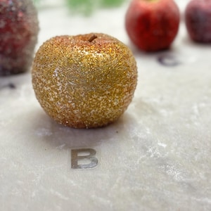 sugared frosted glitter apple(s) - various sizes - sold individually - Christmas Thanksgiving basket wreath centerpieces DIY craft supply