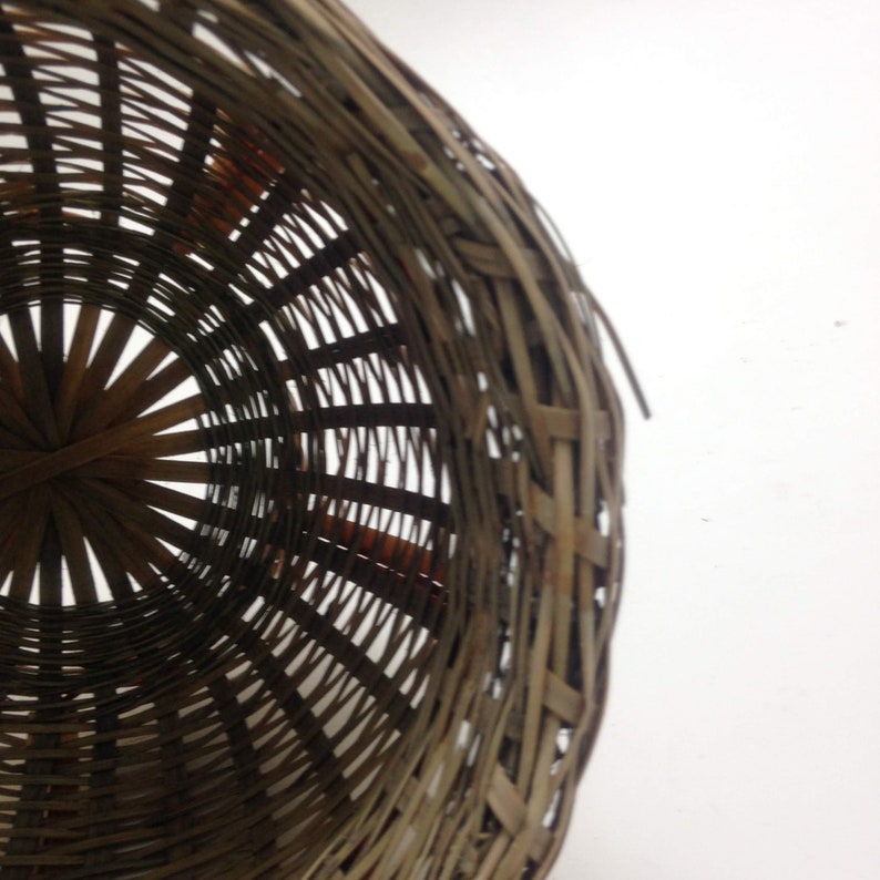 curvy round basket, wicker planter trash waste bin Christmas office coworker teacher gift idea image 10