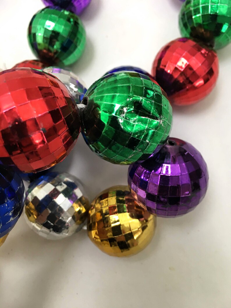 35 mini disco ball beads/ornaments as a garland unbreakable Etsy