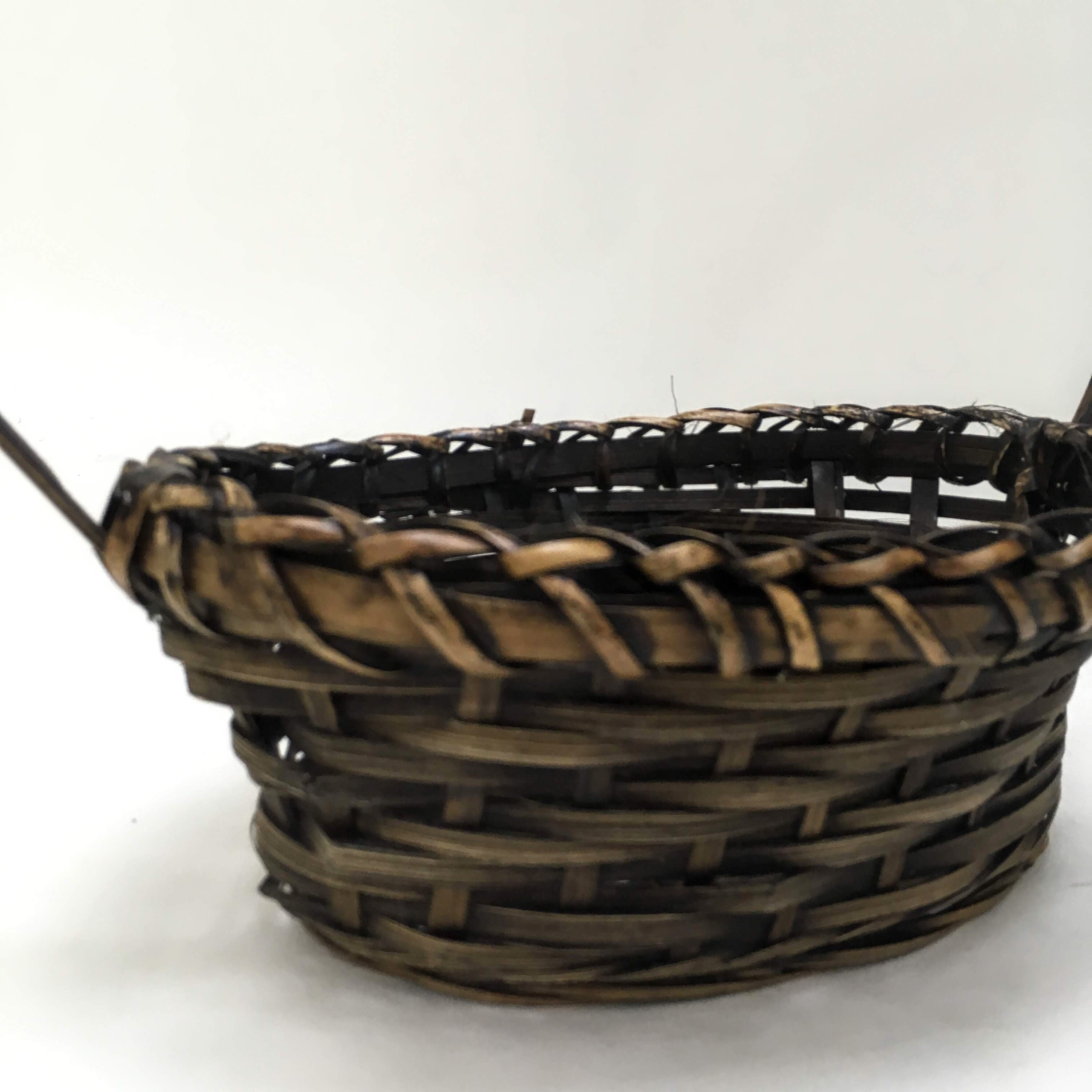 Dark Brown Wicker Basket Small Basket AND Big Handle Etsy