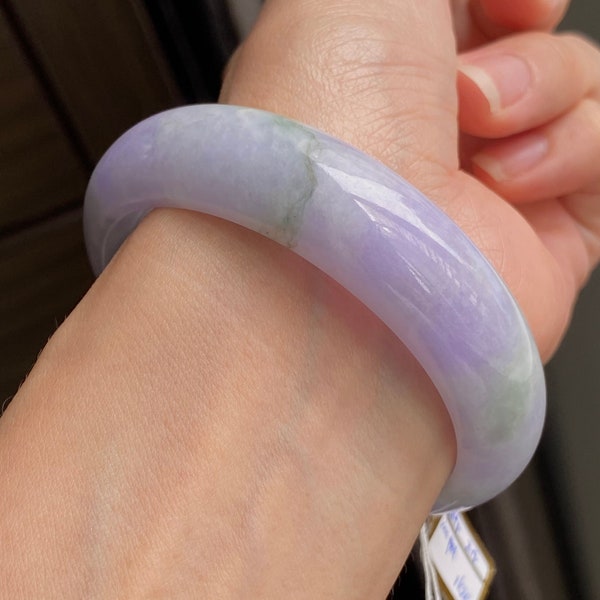 55.3mm Jade Bangle Grade A Jadeite Lavender Green TriColor MB1L7L36