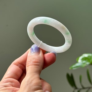 Bransoletka z jadeitu dla niemowląt 38,9 mm, półprzezroczysta, jasnozielona, klasy A, zawieszka z jadeitu do zawieszenia w samochodzie lub na szyi (birmański jadeit)