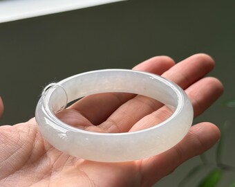 ラウンド 53.8 mm 翡翠バングル ラベンダー グレード A 翡翠
