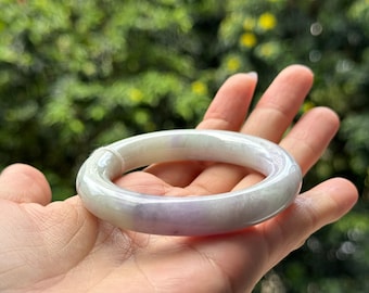 翡翠バングル　ラベンダー　プリンセス ラウンド 53.8 mm 翡翠バングル ラベンダー グレード A 翡翠