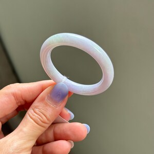 Bransoletka dla niemowląt z jadeitu 39,5 mm, liliowo-lawendowa, klasy A, zawieszka z jadeitu do zawieszenia w samochodzie lub na szyi (birmański jadeit)