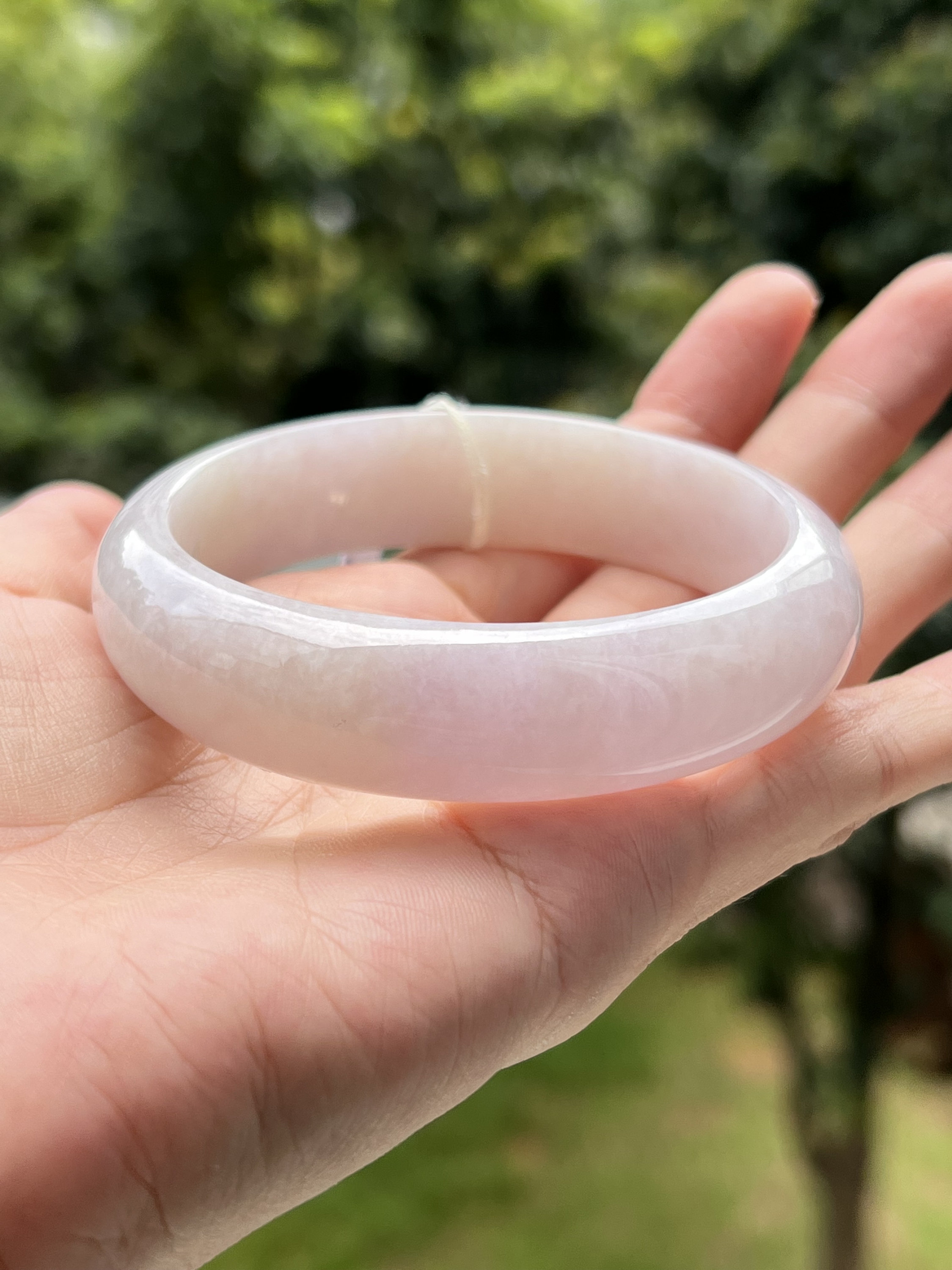 ミャンマー産天然無処理翡翠 バングル ブレスレット 薄