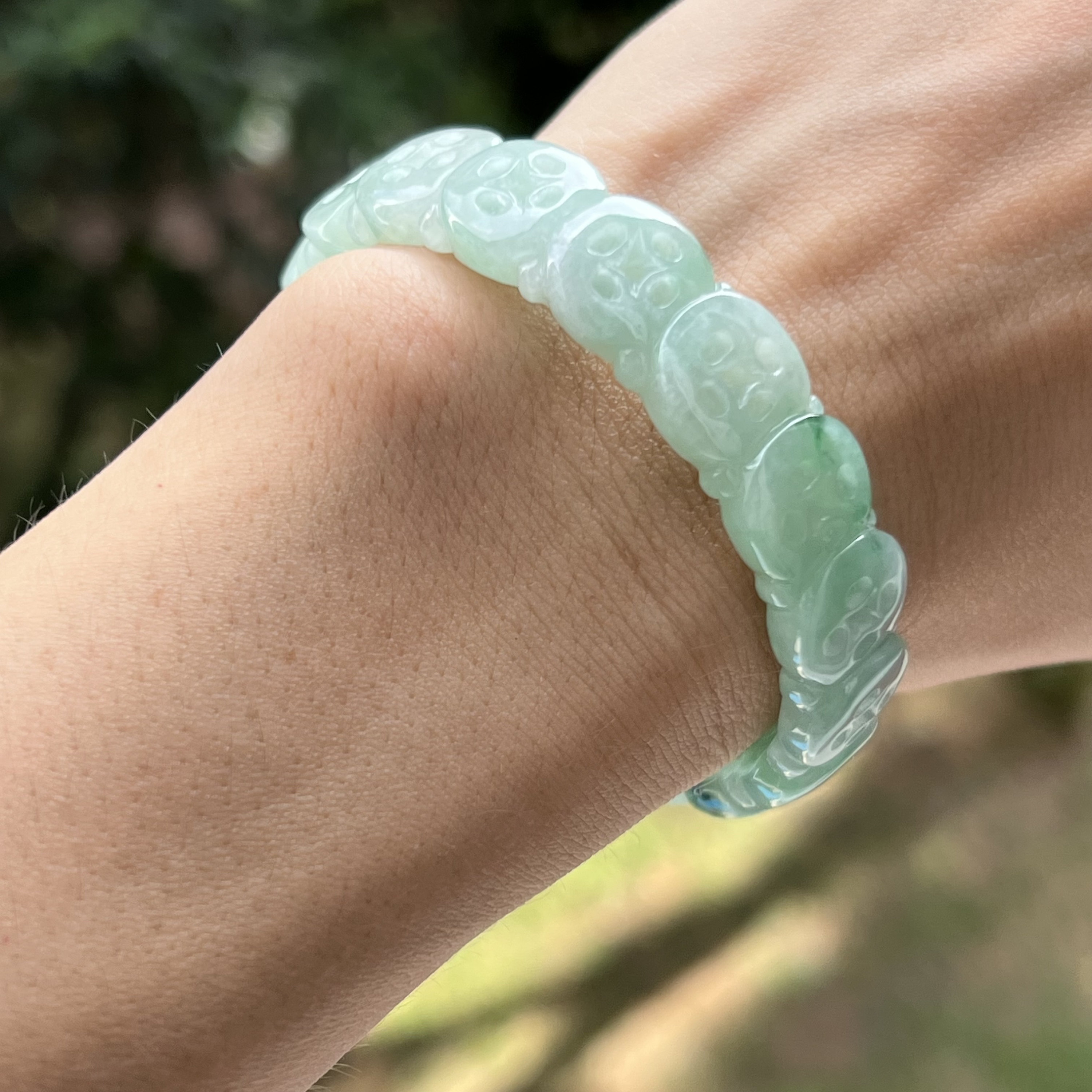 Bracciale In Giada Naturale - Design Elegante Con Fiore Galleggiante, Regalo Perfetto Per Donne - Foto 9