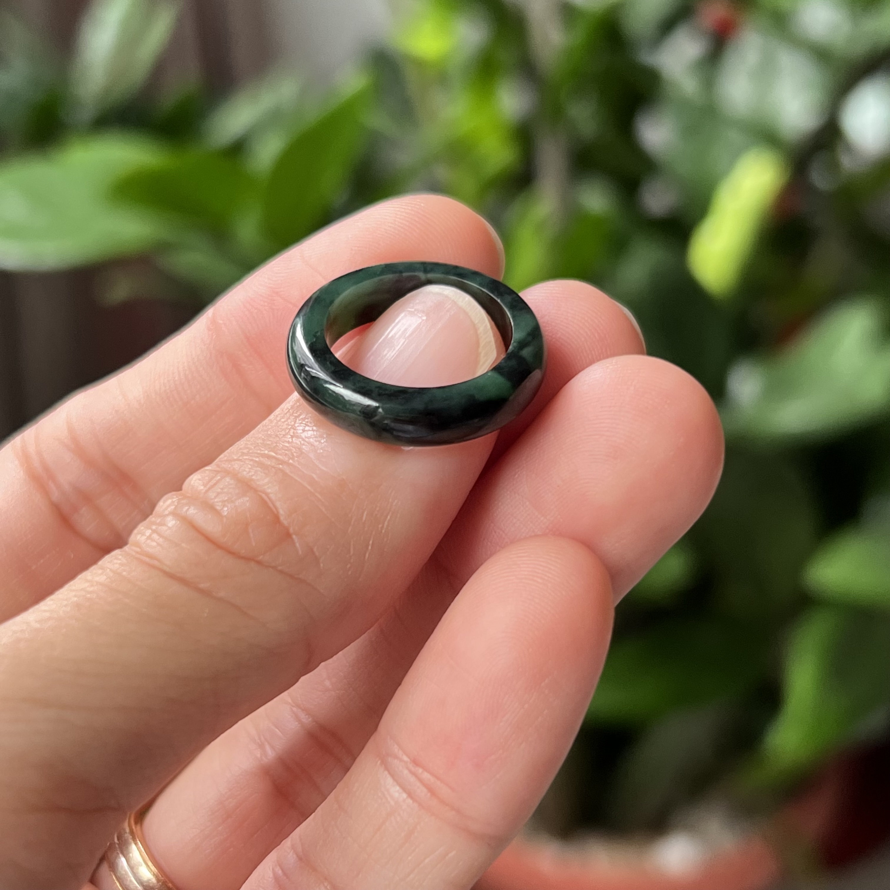 Jade Ring US 4.5 Green Black Grade A Jadeite Abacus Jade Band Ring burmese Jade Etsy Canada