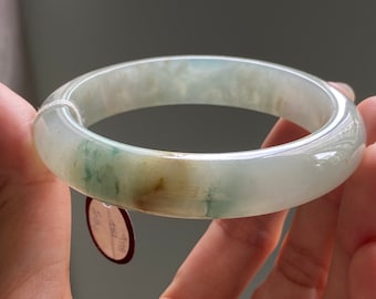 57.33mm Jade Bangle Translucent Tricolor Grade A Jadeite 57.33mm Jade Bangle Translucent Tricolor Grade A Jadeite