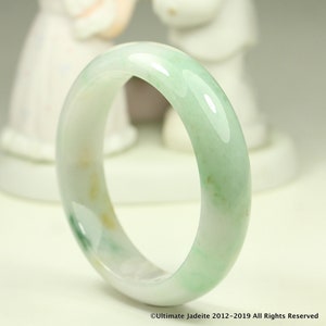 Jade Bangle 58.32mm Grade A Jadeite Apple Green Yellow TriColor MB3L62L18