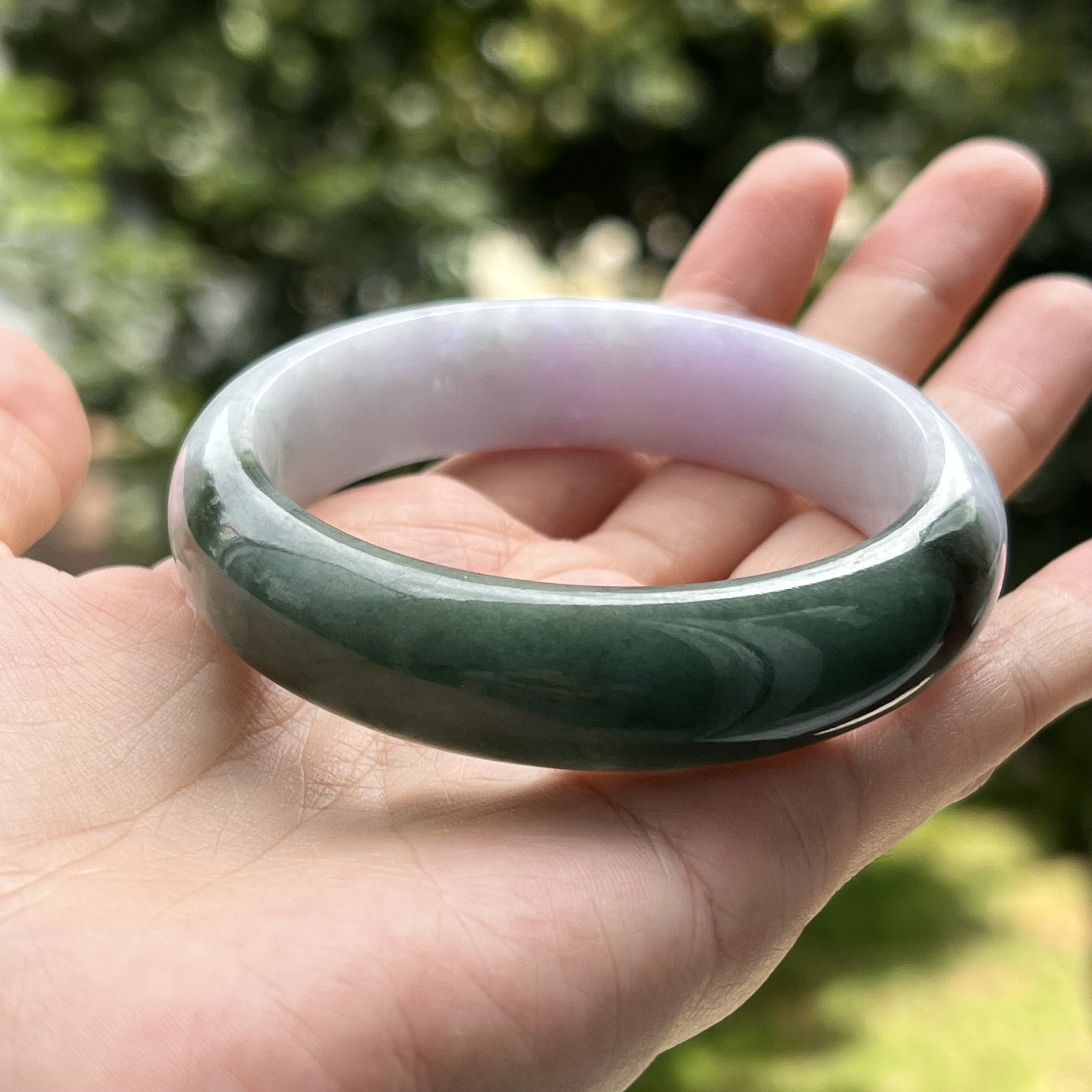 【レビューを書けば送料当店負担】 59 mm ラベンダー ジェイド バングル グレード A ジェダイト ブレスレット・バングル