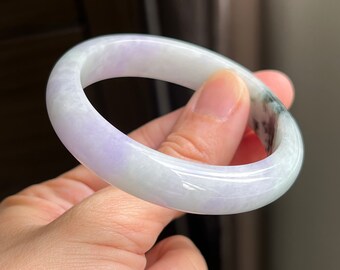 53.5 mm 翡翠バングル ラベンダー トリカラー グレード A