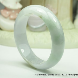 Jadeite Jade Bangle Bracelet -  Translucent TriColor  56.9mm (Grade-A Jade)