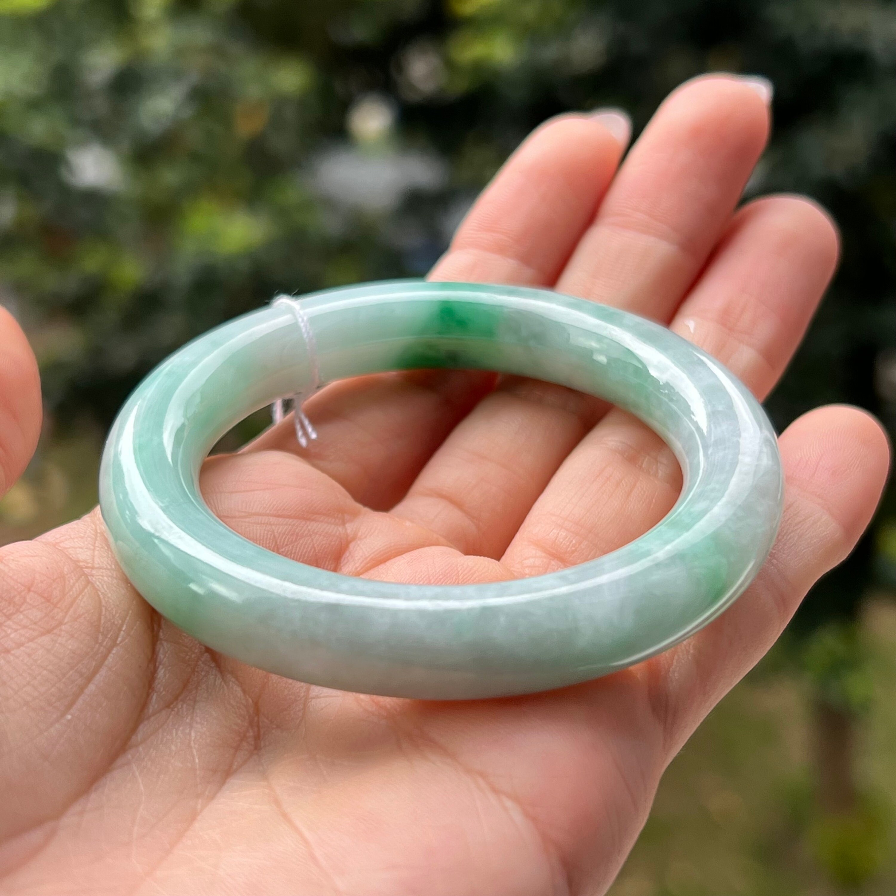 Bracciale Rigido in Vera Pietra di Giada Verde Naturale Naturale Intagliato  a Mano con ciondoli Accessori per Gioielli Amuleto Moda per Uomo Donna