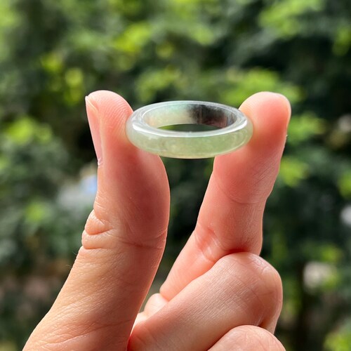 Shops Jade Ring US 9 Black TriColor Grade A Jadeite Abacus Jade Band Ring (Burmese Jade)