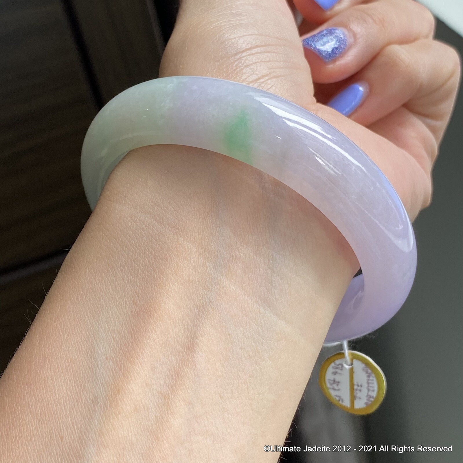 58.6mm Pink Lavender Jade Bangle Grade A Jadeite Burmese Jade 