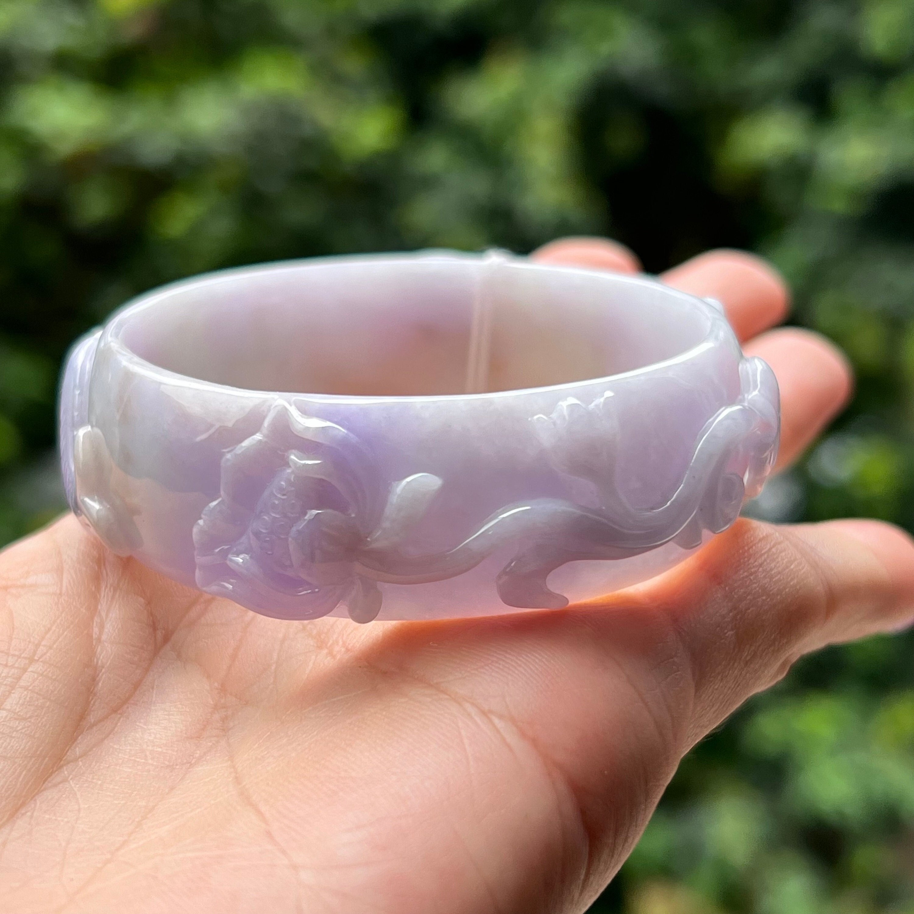 Buy Jade Bangle Dark Purple Marbled Fuchsia Pink Size Small 6 Cm Online in  India - Etsy