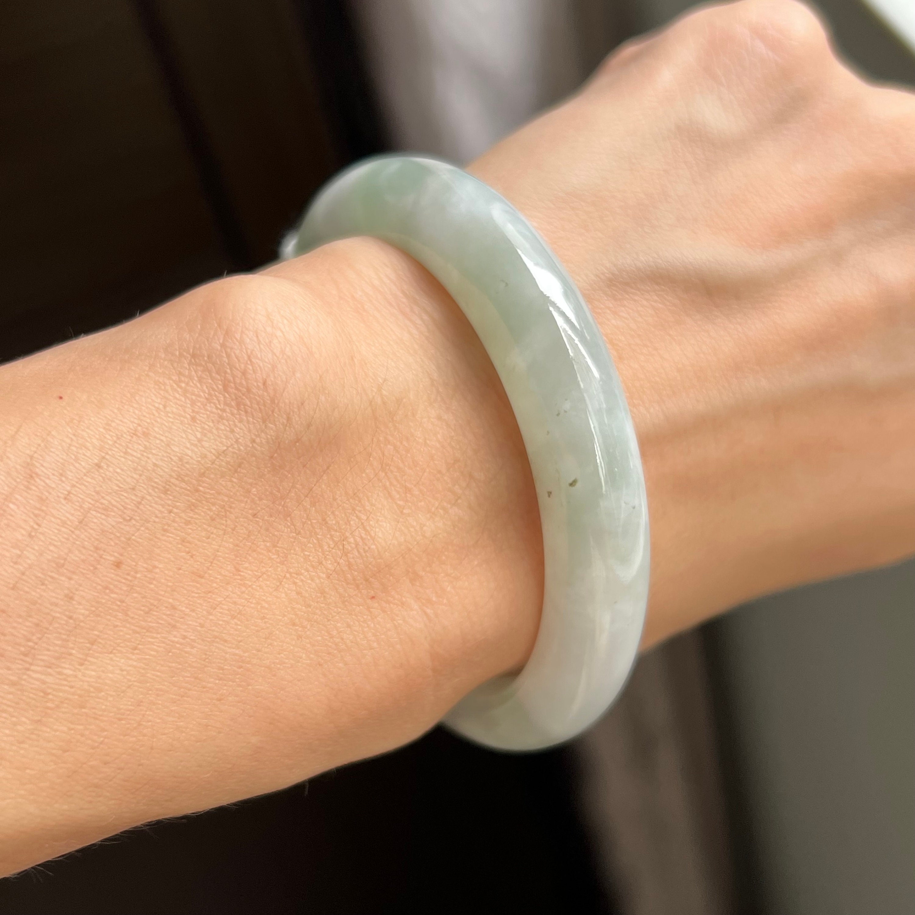 Amazon | ラベンダー翡翠バングルブレスレット、女性用、天然