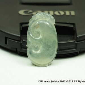 ICY Jade Pendant Faint Green/ Near Colorless Ruyi Highly Translucent Grade A Jadeite (Burmese Jade)