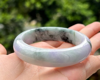55.1 mm 翡翠バングル ラベンダー トリカラー グレード A