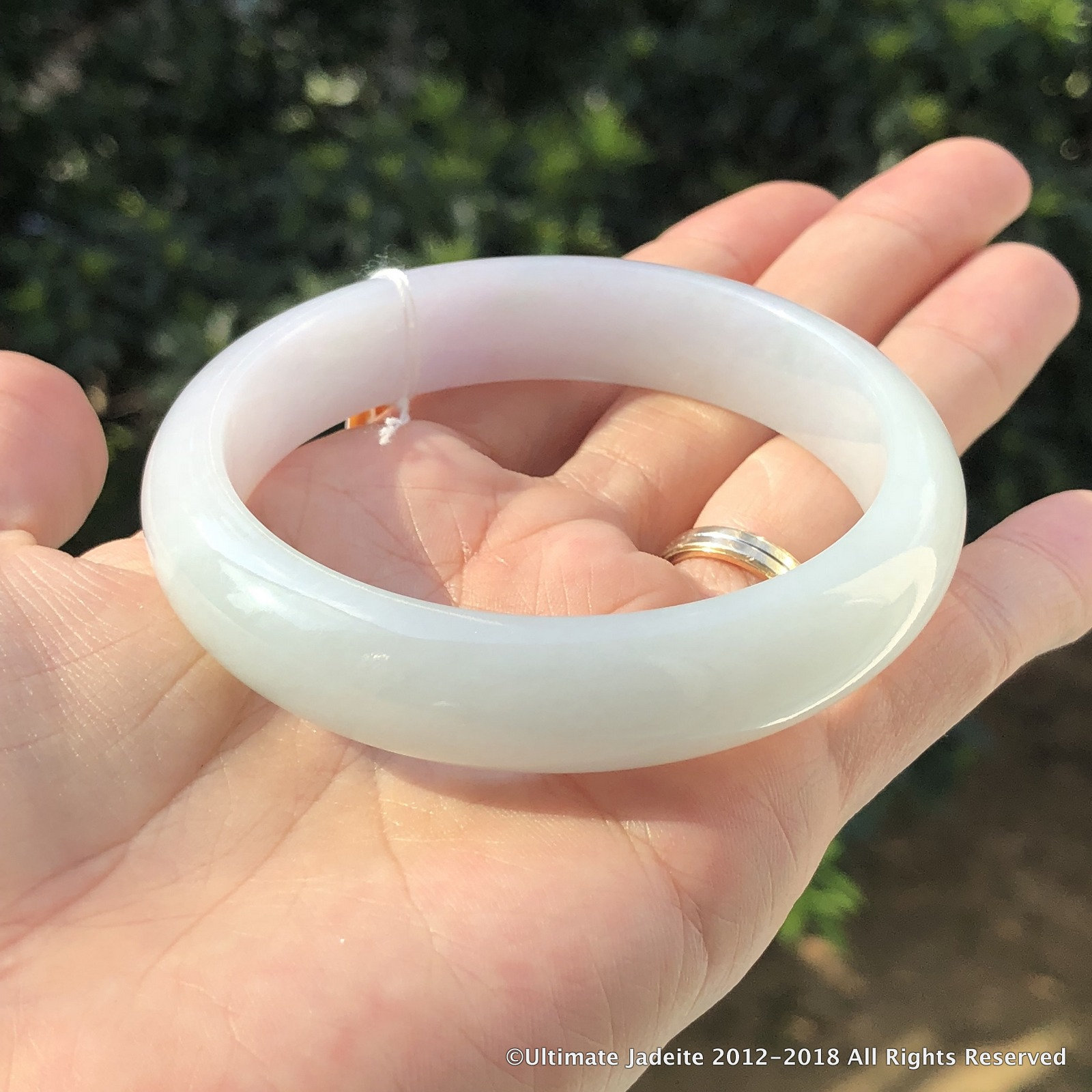 58.74 mm 天然翡翠バングル ソフトパステル ラベンダーグリーン