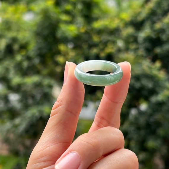 Mossy Green Jade & Sterling Silver Ring – Gem Set Love