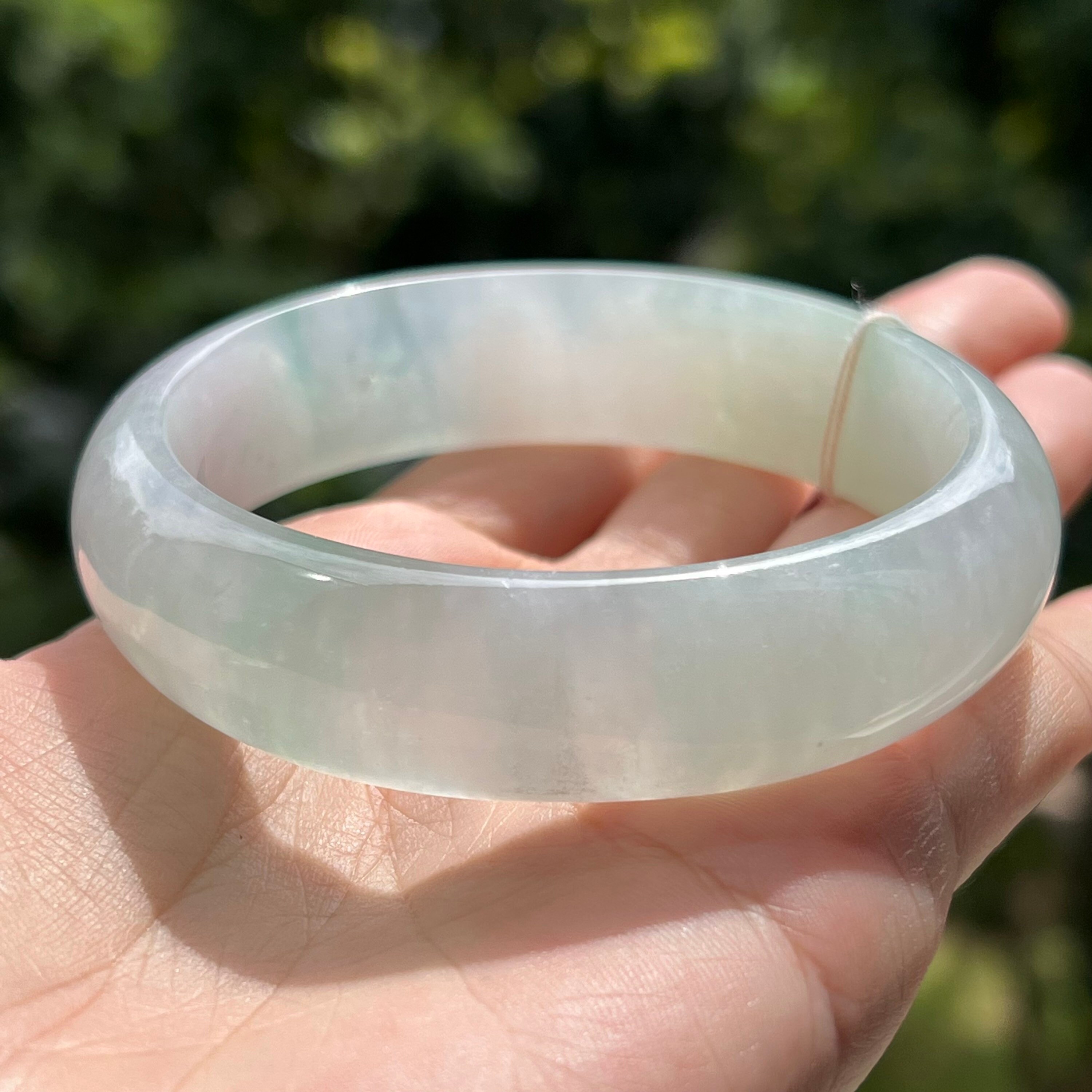 氷白色翡翠バングル Amazon | ホワイトジェイド バングル 白翡翠 バングル