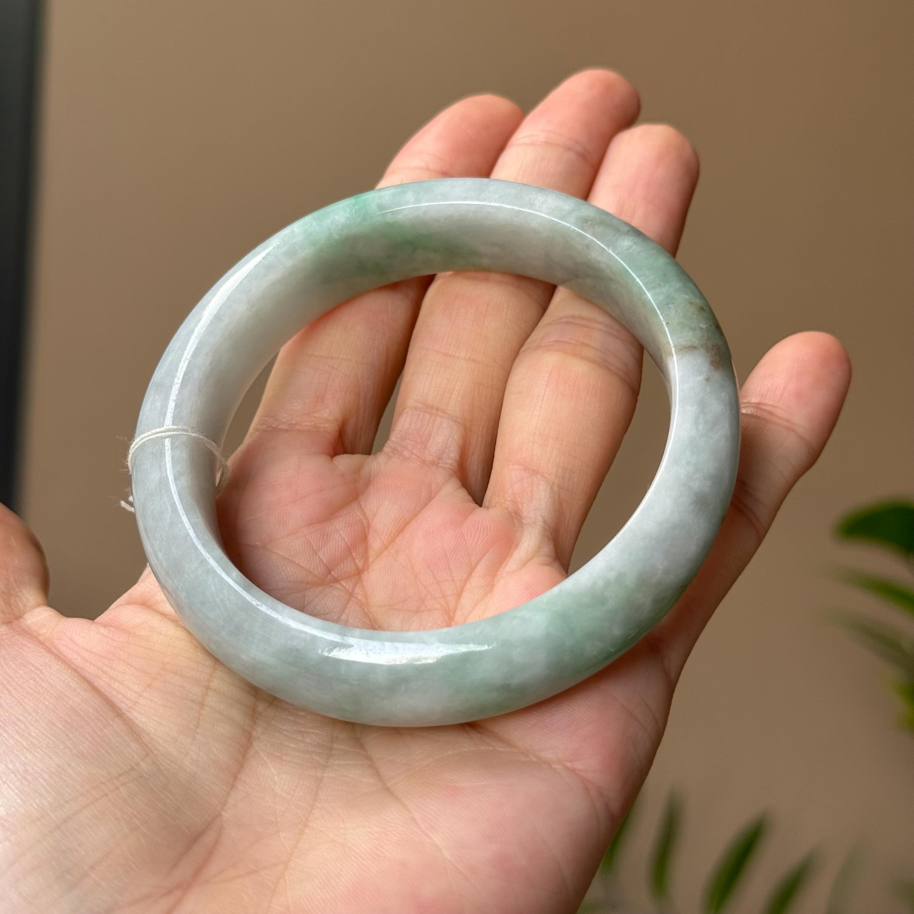 61.6mm Jade Bangle Grey Bright Green 4colors Grade A Jadeite MA815 ...