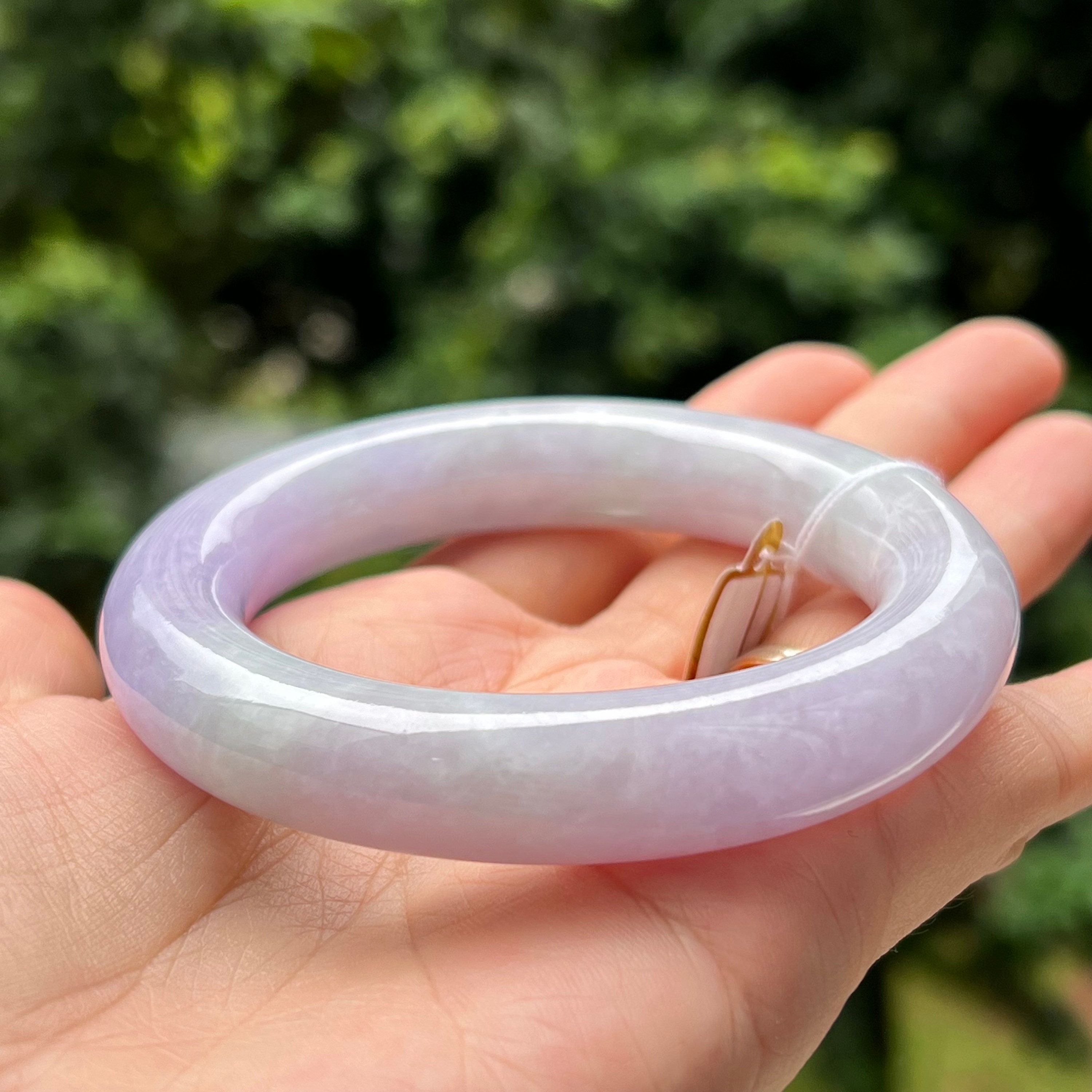 翡翠　ジェイド　バングル　ラベンダー　内径約58.5 Amazon | ラベンダー翡翠バングルブレスレット、女性用、天然