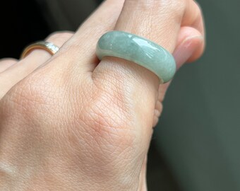 Jade Ring US 7 Honey Leaf Green Grade A Jadeite Abacus Jade Jade Ring US 7 Honey Leaf Green Grade A Jadeite Abacus Jade