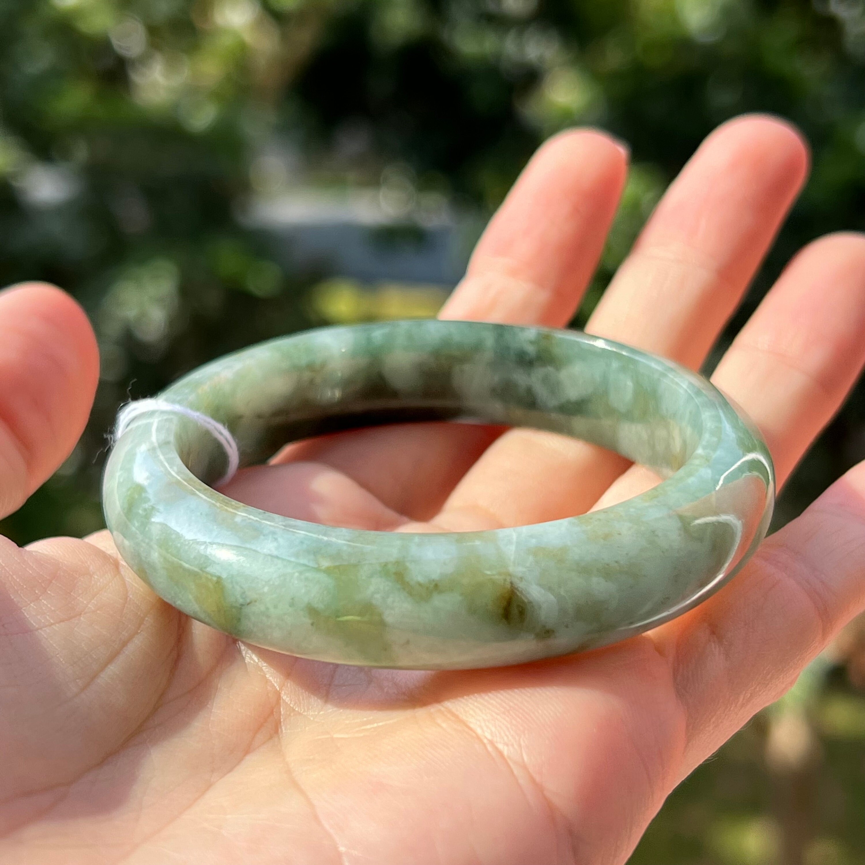 54mm Jade Bangle Grade A Jadeite Bluish Green 4colors